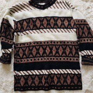 Vintage 80s Geometric Sweater By Trimmings Womens Size Large Size xl
